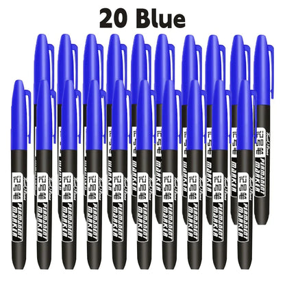 1-20Pcs Permanent Marker Pen Drawing Markers Oil-Based Waterproof Black Blue Red Ink Sketch Pens Stationery Art School Supplies