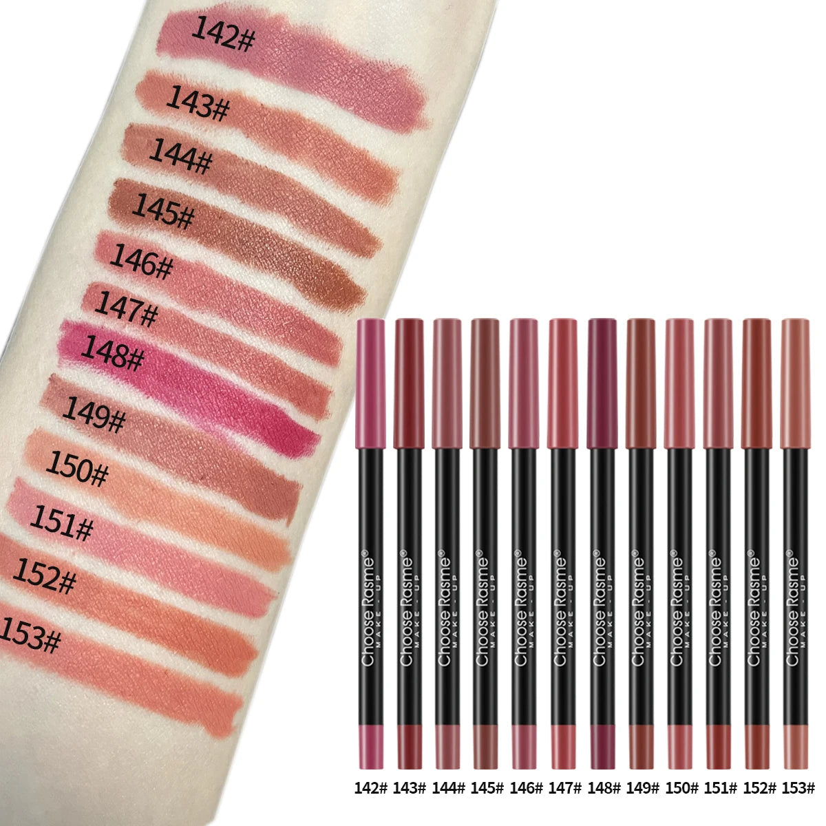 12 pcs Lip Liner Pencil Set Matte Lipliner Pencil Lipstick Waterproof Long Lasting Nude Contour Lipstick Pen Lip Tint Cosmetics