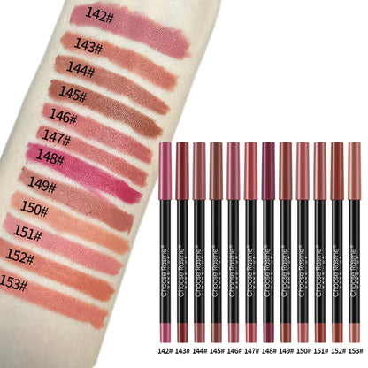 12 pcs Lip Liner Pencil Set Matte Lipliner Pencil Lipstick Waterproof Long Lasting Nude Contour Lipstick Pen Lip Tint Cosmetics