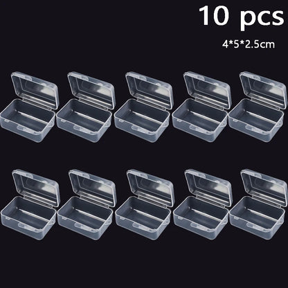 Clear Storage Container Transparent Plastic Storage Boxes with Hinged Lid Square Packaging Display Box Jewelry DIY Crafts