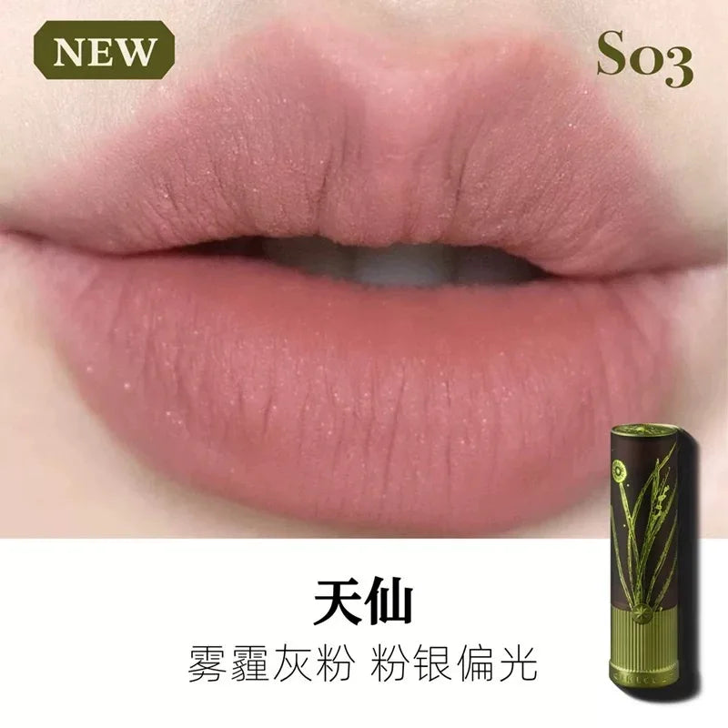 Girlcult Herbal Compendium Glitter Lipstick Green Shimmer Lipgloss Matte Velvet Lip Clay Moisturizing Longlasting Nostickup