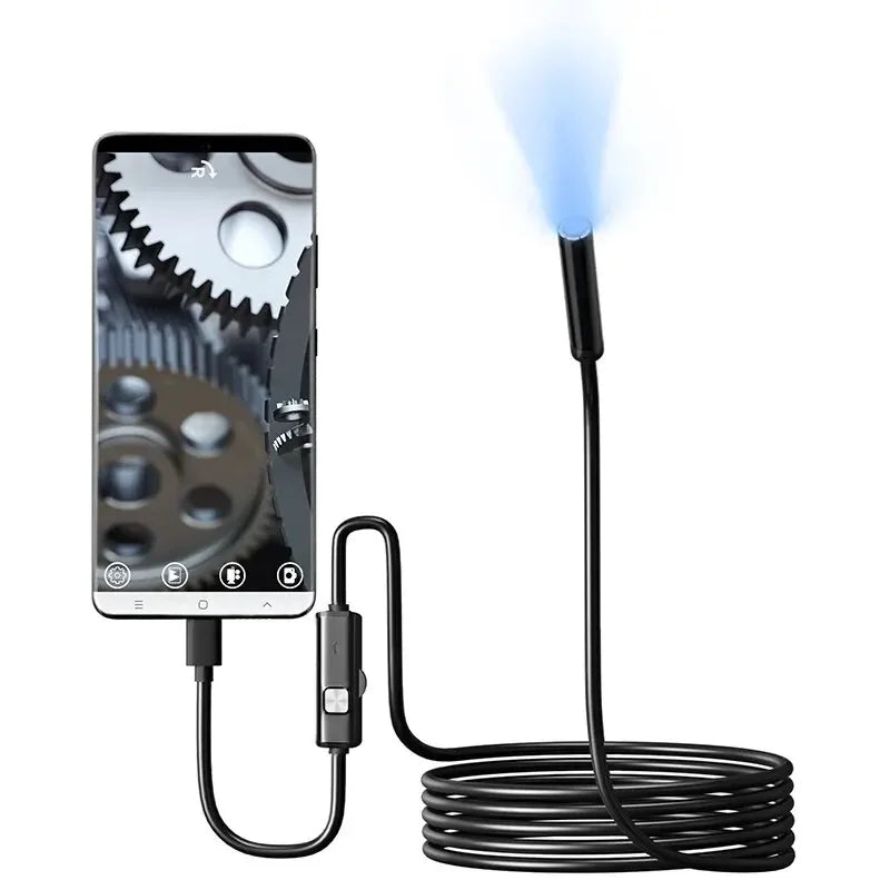 7.0MM TYPE-C Endoscope Camera IP67 Waterproof 6 LEDs Adjustable