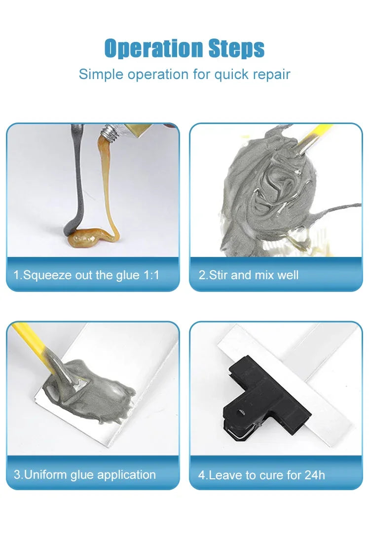 AB Type Casting Repair Glue High Temperature Resistant Liquid Metal Welding Filler Metal Repair Glue Tools Caulking Agent Super