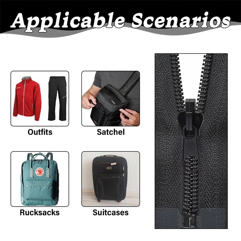 6-60pcs Instant Zipper Universal Instant Fix Repair Kit Replacement Zip Slider Teeth Multifunctional Clothing Replacement Zipper