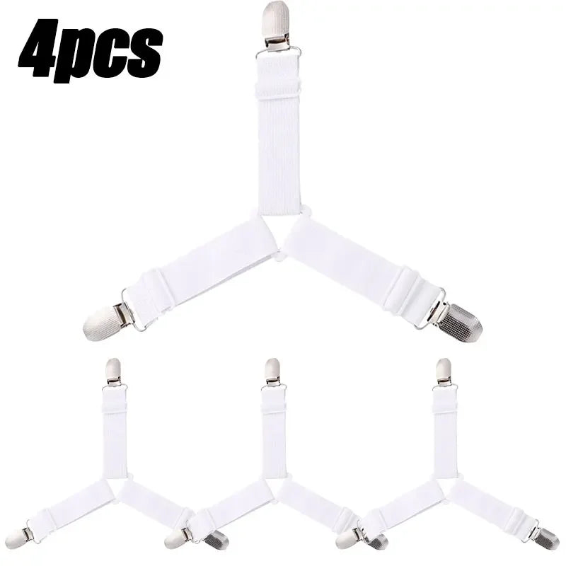 16/4Pcs/Set Adjustable Bed Sheet Grippers Belt Fastener Bed Sheet Clips Mattress Cover Blankets Quilt Holder Organize Gadgets