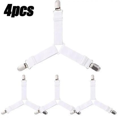 16/4Pcs/Set Adjustable Bed Sheet Grippers Belt Fastener Bed Sheet Clips Mattress Cover Blankets Quilt Holder Organize Gadgets