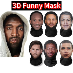 3D Printed Mask Elastic Mesh Full Face Mask for Men Women Cosplay Headwear Novelty Supplies Tricky Hood Party Cosplay Props