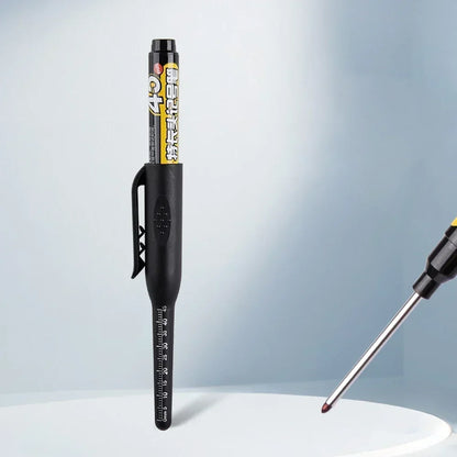12-1Pcs Multi-Purpose 45mm Deep Drill Hole Long Nibs Waterproof Marker Pens for Bathroom Woodworking Long Head Carpenter Pens