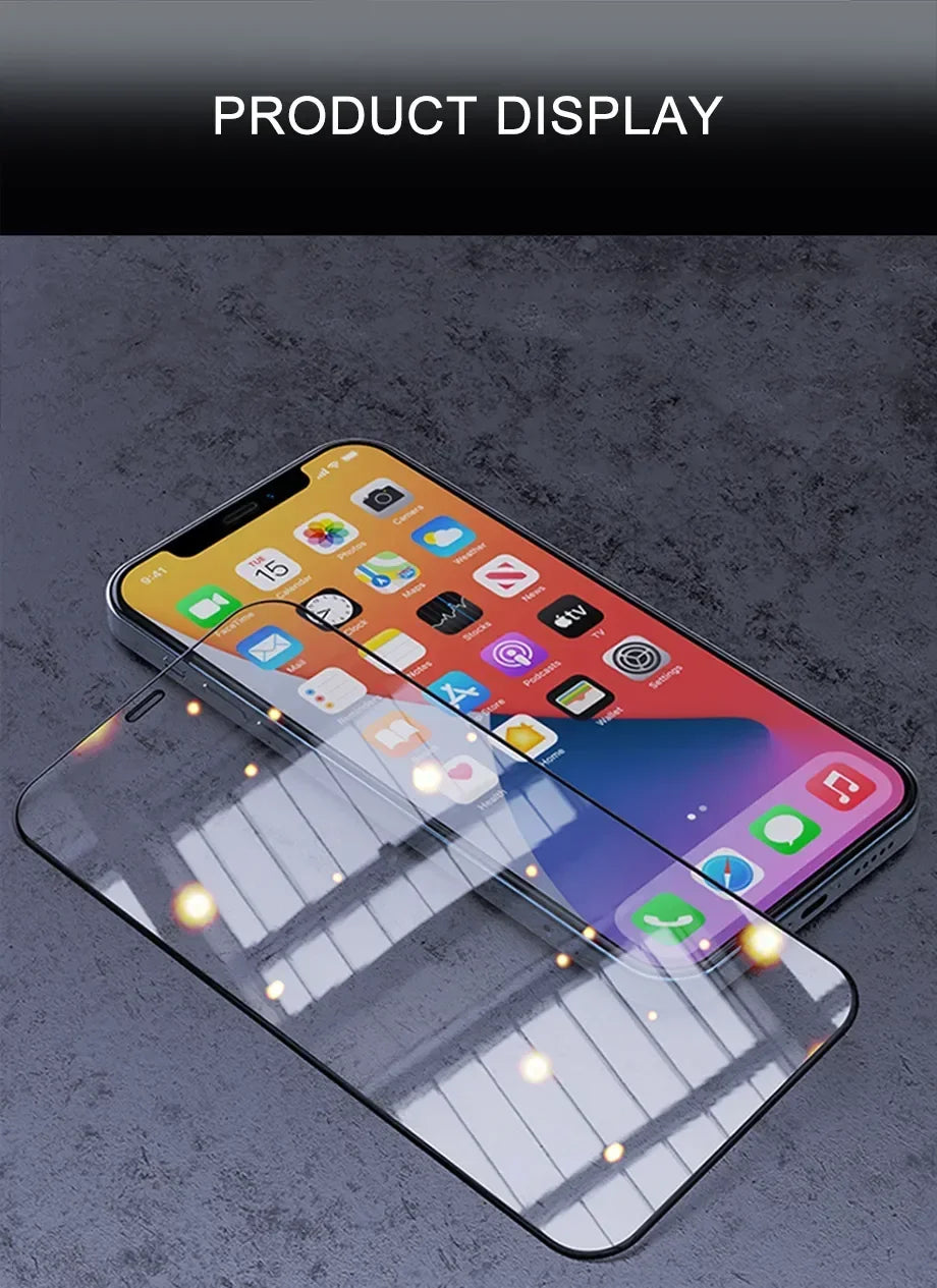 3PCS 30D Tempered Glass Screen Protector for IPhone 13 14 11 15 16 Pro Max Plus 12 Mini XS XR X Film 16Pro ScreenProtector Film