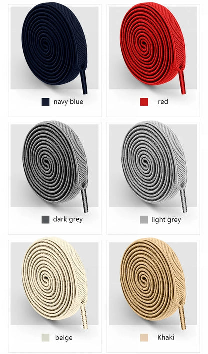 8mm Width No Tie Shoe Laces Press Lock Shoelaces Without Ties
