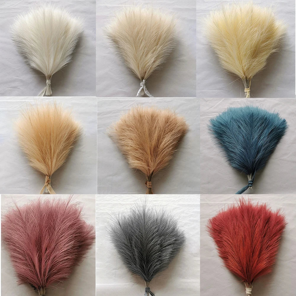 10Pcs Artificial Pampas Grass Bouquet For Home Wedding Decoration Party Room Decor Bedroom DIY Flower Wall Vase Fake Plant Reed
