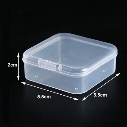 Clear Storage Container Transparent Plastic Storage Boxes with Hinged Lid Square Packaging Display Box Jewelry DIY Crafts