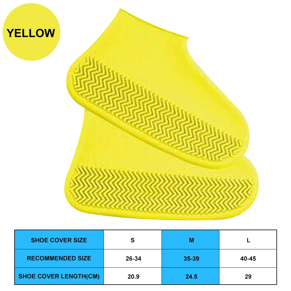 1 Pair Waterproof Non-slip Silicone Shoe High Elastic Wear-resistant Unisex Rain Boots for Outdoor Rainy Day Reusable Shoe Cover