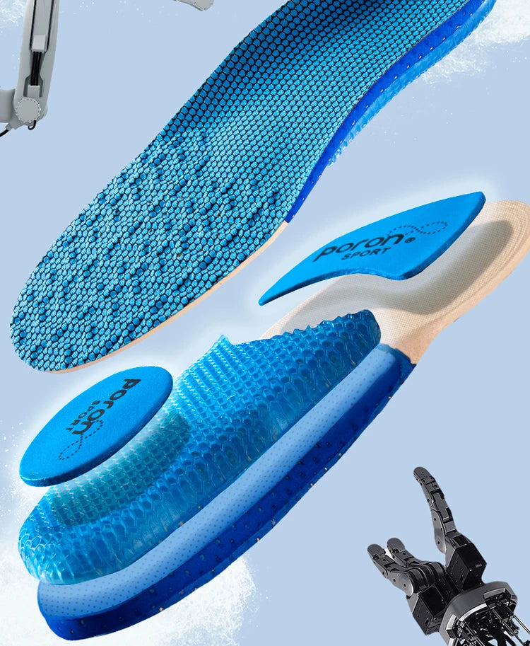 1Pair Sport Silicone Insoles for Shoes High Elastic Shock-absorbing Insole for Feet Arch Support Orthopedic Men Women Shoe Sole