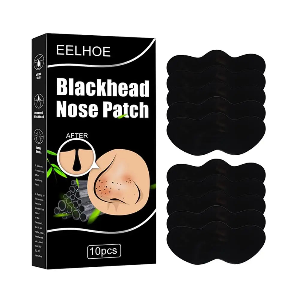 10pcs/Box Blackhead Remover Nose Strips Nasal Patch Deep Cleaning Shrink Pores Acne Treatment Nose Blackhead Mask Strip Skincare