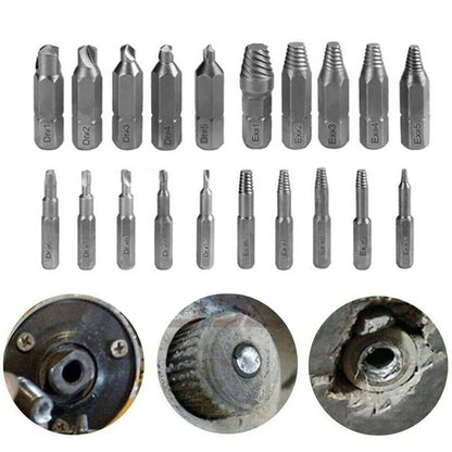 10Pcs 4/6.35mm Damaged Screw Extractor Drill Bit Set