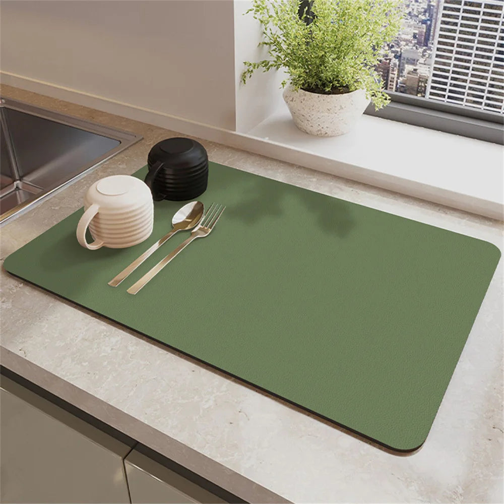 Large Kitchen Super Absorbent Mat Coffee Dish Draining Mat Drying Mat Quick Dry Bathroom Drain Pad Kitchen Faucet Placemat