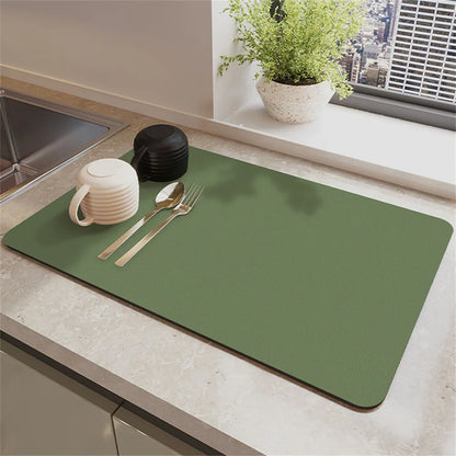 Large Kitchen Super Absorbent Mat Coffee Dish Draining Mat Drying Mat Quick Dry Bathroom Drain Pad Kitchen Faucet Placemat