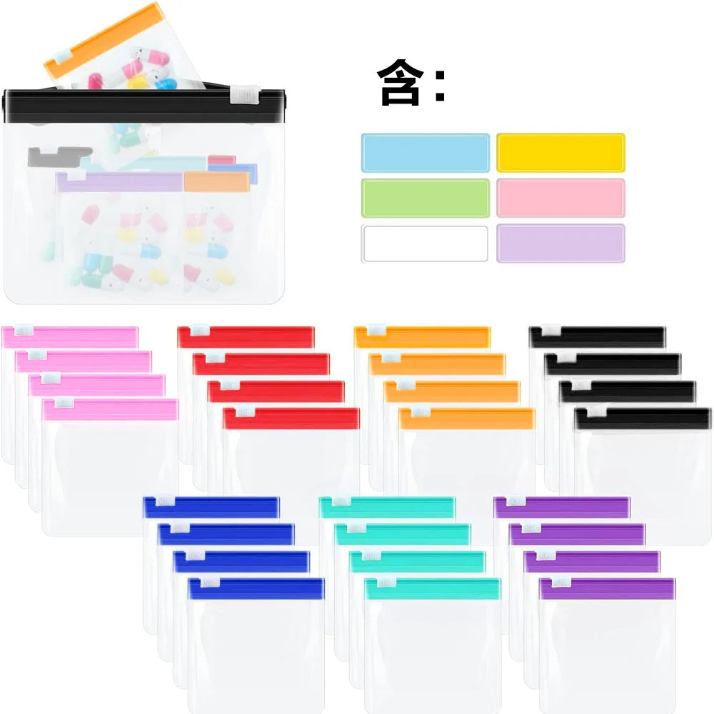 1/7/28PCS Pill Pouch Bags Zippered Pill Pouch Reusable Pill Bags Clear Eva Pill Bag Self Sealing Medicine Organizer Storage Bags