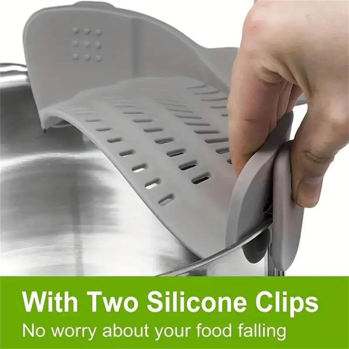 1PC Adjustable Silicone Clip on Strainer for Pots