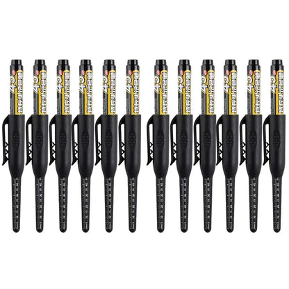 12-1Pcs Multi-Purpose 45mm Deep Drill Hole Long Nibs Waterproof Marker Pens for Bathroom Woodworking Long Head Carpenter Pens