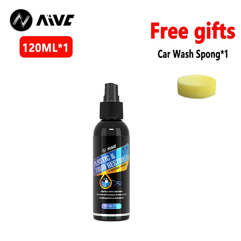 AIVC Plastic Restore Revitalizer Plastic Renovator Longlasting Coating For Car Rubbers Refurbish Clean Gloss Black Shine