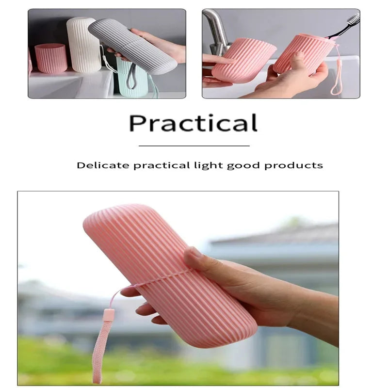 Travel Portable Toothbrush Cup Bathroom Toothpaste Holder Storage Case Box Organizer Travel Toiletries Storage Cup New Creative