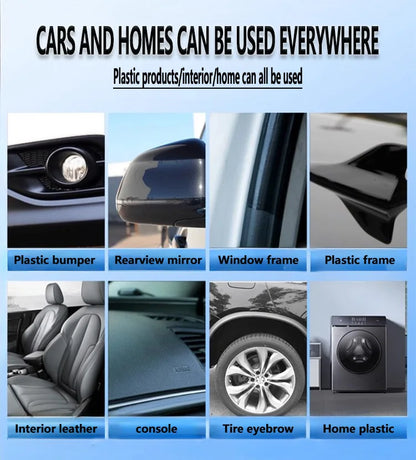 AIVC Plastic Restore Revitalizer Plastic Renovator Longlasting Coating For Car Rubbers Refurbish Clean Gloss Black Shine