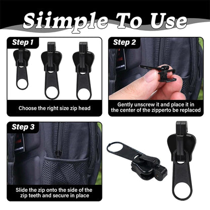 6-60pcs Instant Zipper Universal Instant Fix Repair Kit Replacement Zip Slider Teeth Multifunctional Clothing Replacement Zipper