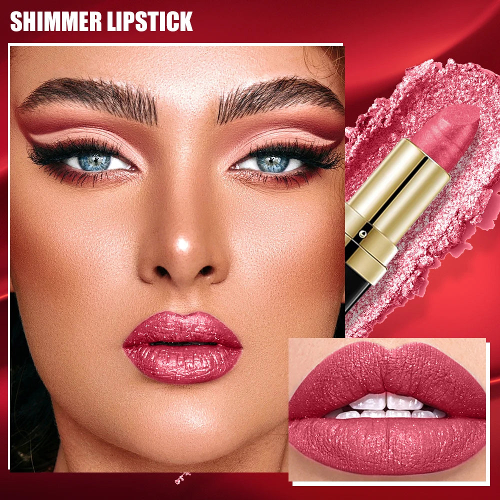 Diamond Shimmer Lipstick Lip Gloss High Pigmented Long Lasting 10 Colors Glitter Lipgloss Lips Makeup Cosmetics Sexy Make Up