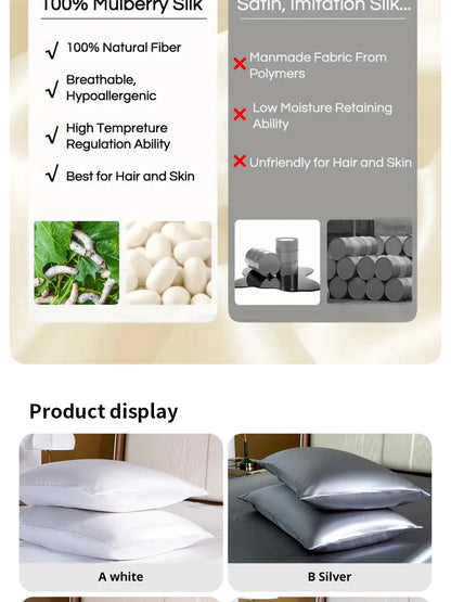 1pcs Pillowcase for Hair and Skin, Silk Satin Pillowcase Pillow Cases Set of Silky Pillow Cover with Envelope Closure