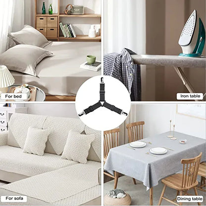 16/4Pcs/Set Adjustable Bed Sheet Grippers Belt Fastener Bed Sheet Clips Mattress Cover Blankets Quilt Holder Organize Gadgets