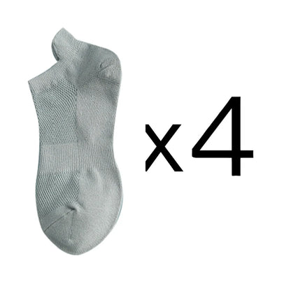 4 Pairs Man Cotton Short Socks Fashion Breathable Mesh Men Comfortable Casual Ankle Sock Pack Male Street Fashions