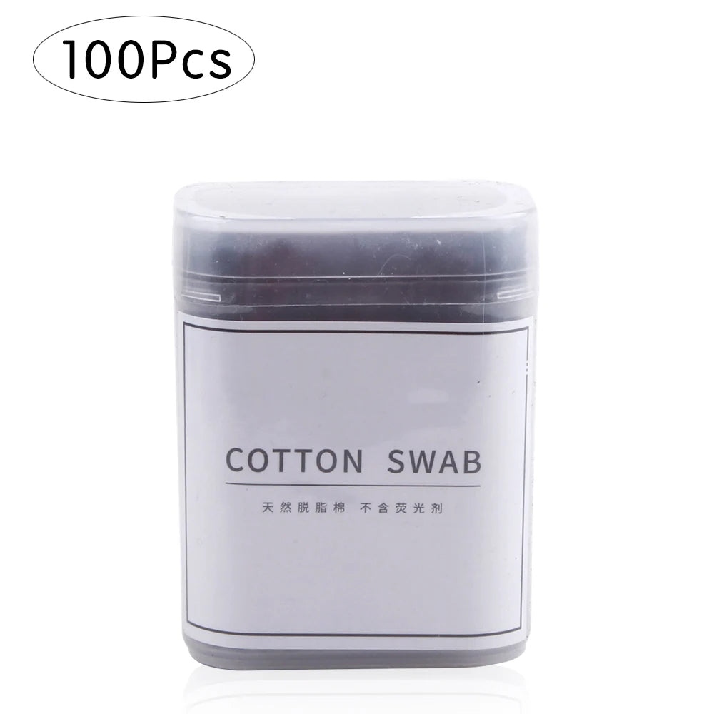 100/200/300Pcs Disposable Double Head Wood Cotton Swab Lipstick Ear Swab Cleaning Cotton Buds Makeup Sticks Cotton Swabs Tools