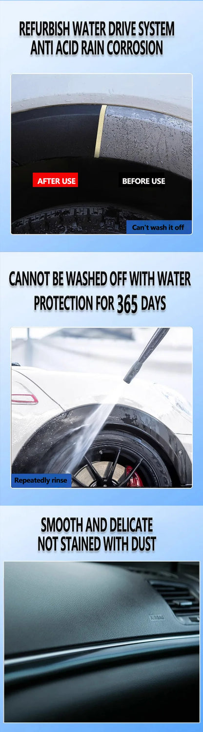 AIVC Plastic Restore Revitalizer Plastic Renovator Longlasting Coating For Car Rubbers Refurbish Clean Gloss Black Shine