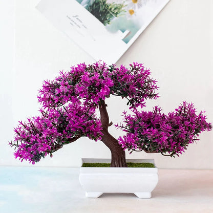 Artificial Plants Bonsai Small Tree Pot Fake Plant Flowers Potted Ornaments For Home Room Table Decoration Hotel Garden Decor