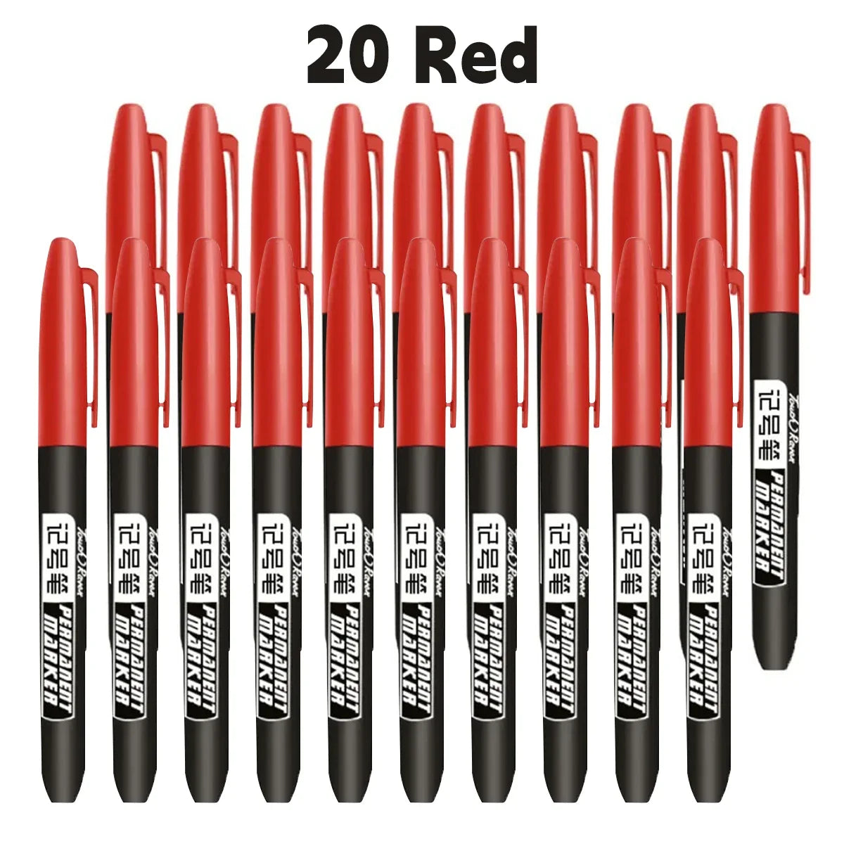 1-20Pcs Permanent Marker Pen Drawing Markers Oil-Based Waterproof Black Blue Red Ink Sketch Pens Stationery Art School Supplies