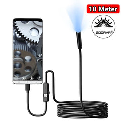 7.0MM TYPE-C Endoscope Camera IP67 Waterproof 6 LEDs Adjustable USB Android Flexible Inspection Borescope Cameras for Phone PC