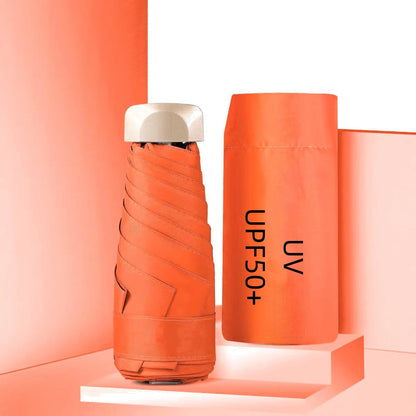 80%Off Mini Sun Umbrella Small Pocket Rain Travel Umbrella Vinyl Folding Umbrella UV Protection Sun Shade Pocket Parasol Capsule