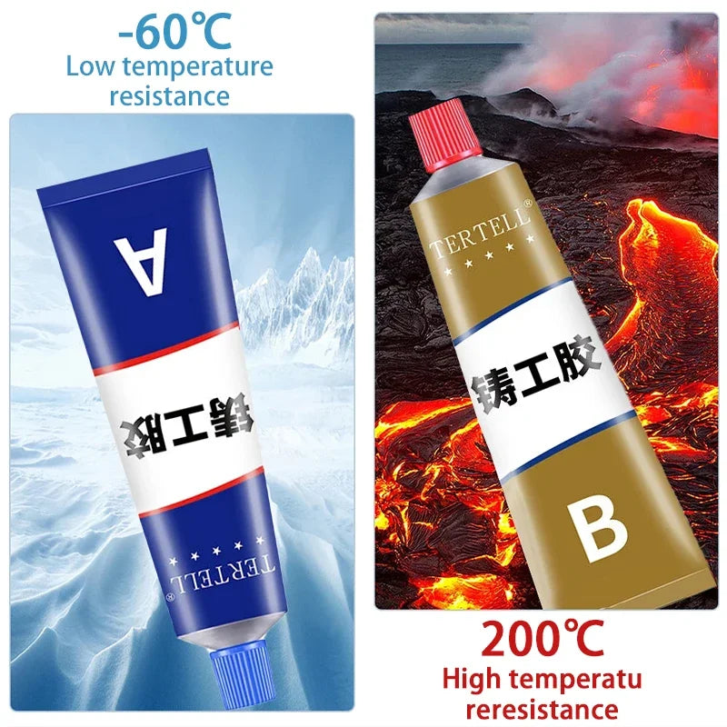 AB Type Casting Repair Glue High Temperature Resistant Liquid Metal Welding Filler Metal Repair Glue Tools Caulking Agent Super
