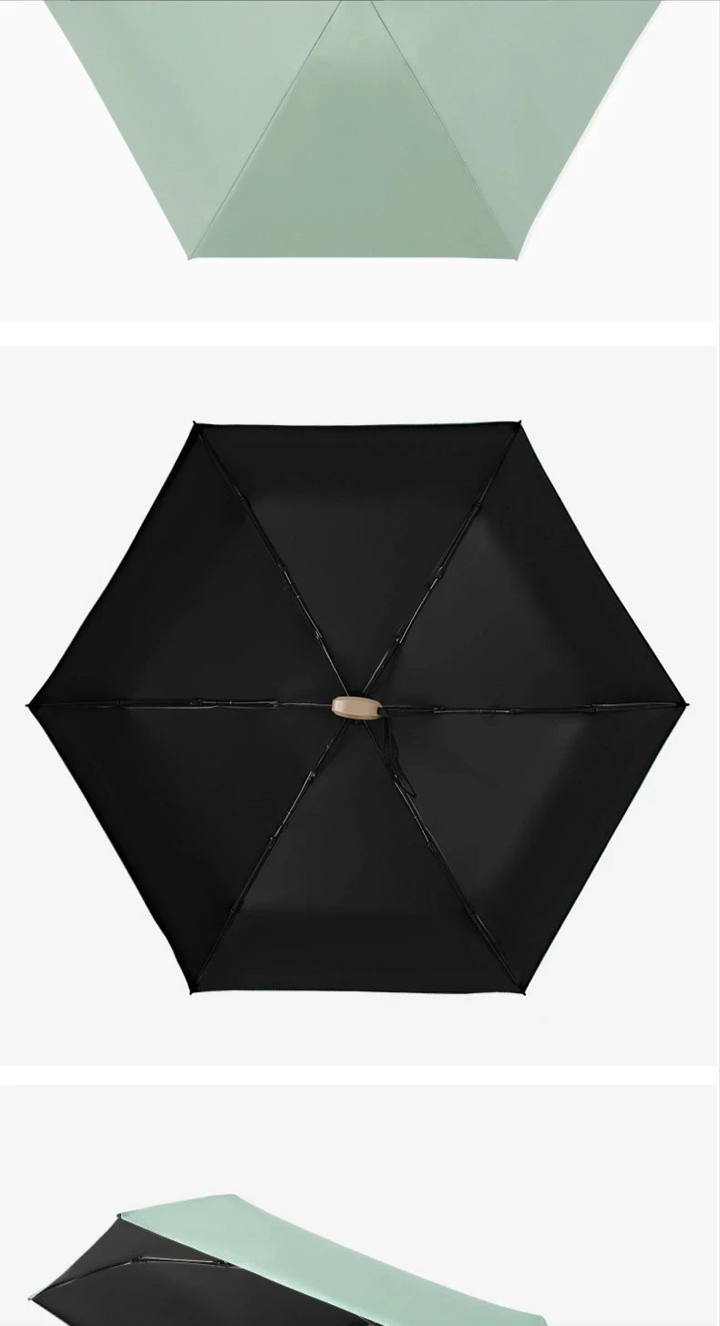 55% Off Mini Sun Umbrella Small Pocket Rain Umbrella Vinyl Folding UV Ultraviolet Protection Sun Shade Pocket Parasol Capsule