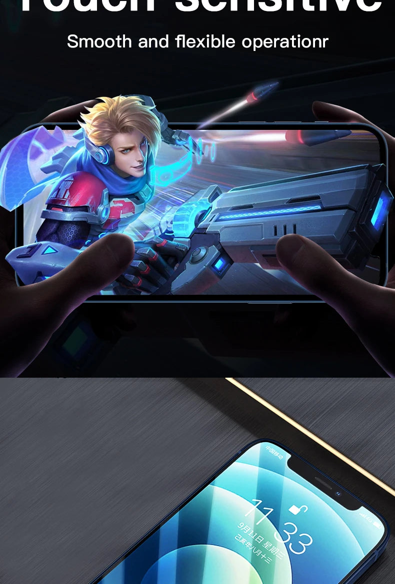 3PCS Tempered Glass For iPhone 15 14 13 12 11 Pro Max 7 8 Plus Screen Protector For iPhone X XS Max XR Protective Glass Film