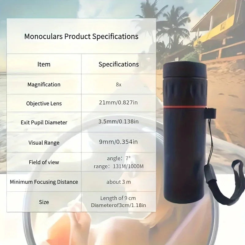 2025 2000X25 HD Monocular Telescope, Compact Portable for Travel