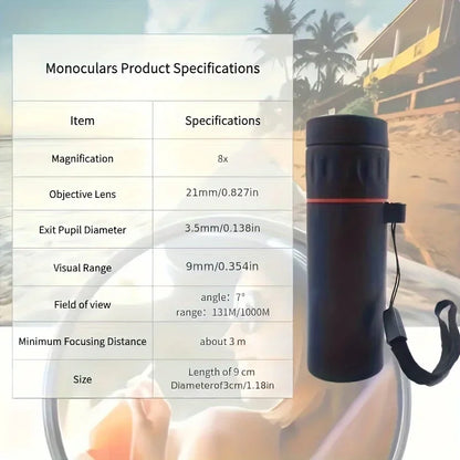 2025 2000X25 HD Monocular Telescope, Compact Portable for Travel