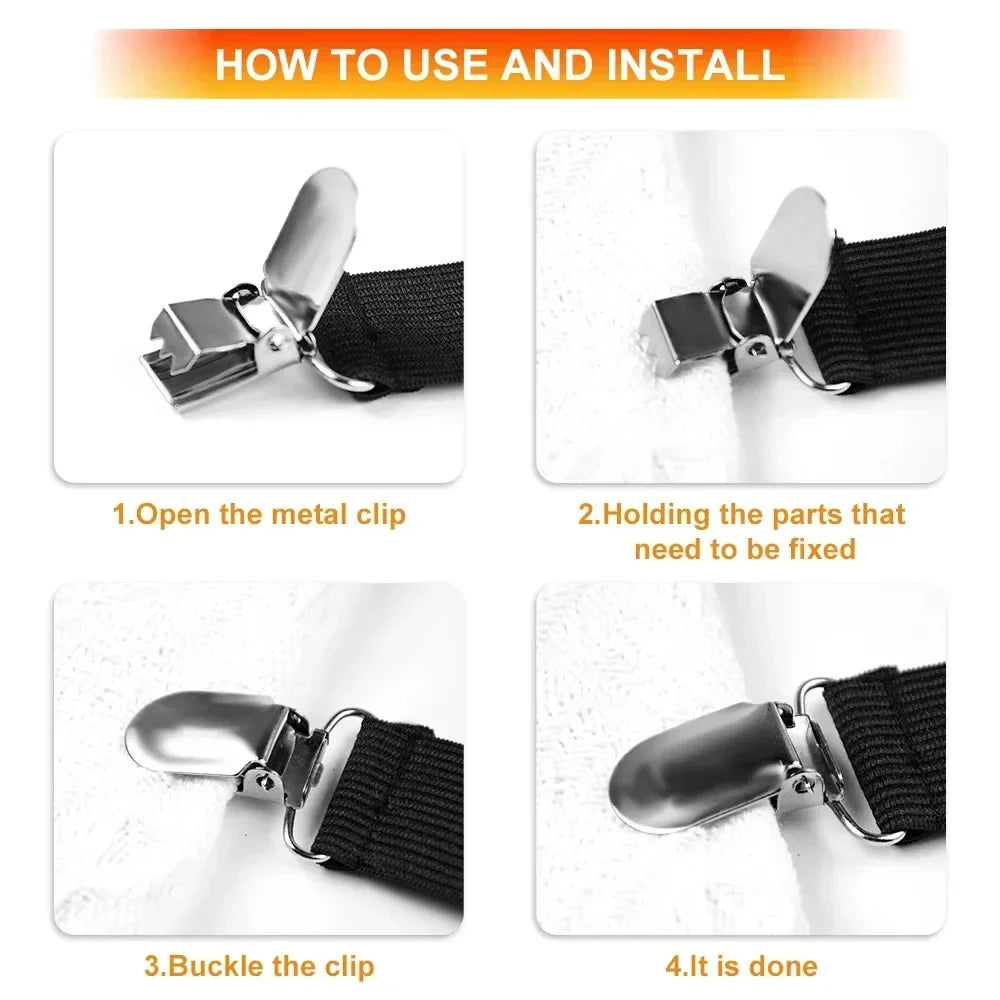 16/4Pcs/Set Adjustable Bed Sheet Grippers Belt Fastener Bed Sheet Clips Mattress Cover Blankets Quilt Holder Organize Gadgets