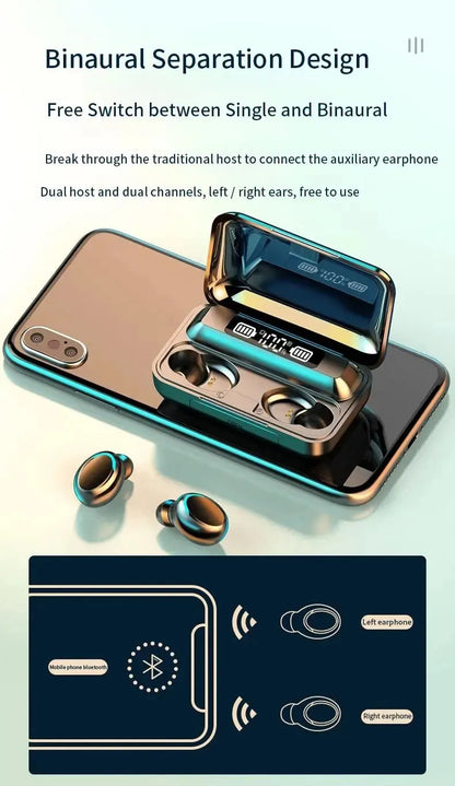 F9 Wireless Bluetooth Headphones Tws Waterproof Earbuds