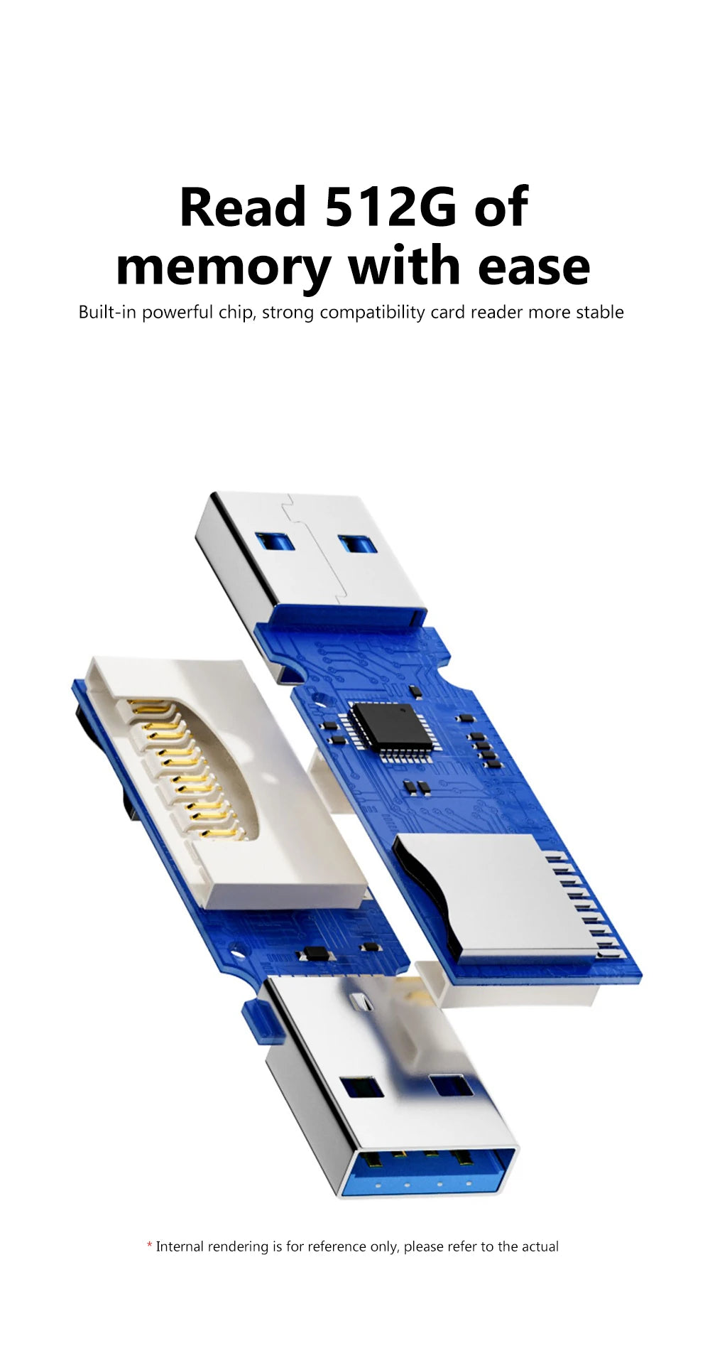 2 In 1 USB 3.0 2.0 Micro SD TF Card Reader High Speed Data Transmission