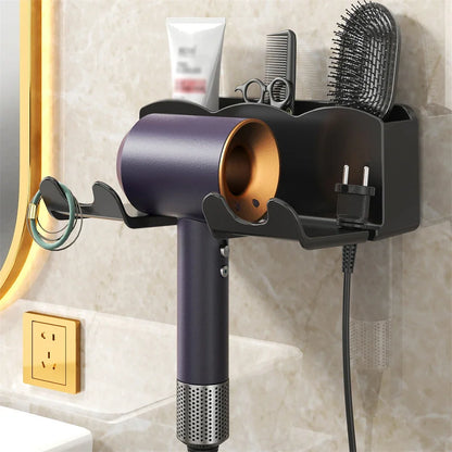 Hair Dryer Holder Wall Dryer Bracket Straightener Stand Hairdryer Organizer Hair Brush Storage Box Bathroom Accessories