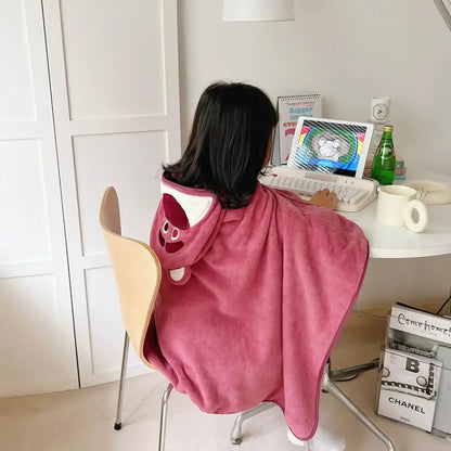Cute Baby Hooded Bath Towel for Children Super Soft Absorbent Bathrobe Cartoon Blanket Quickdry Sleepwear for Infant Newborn