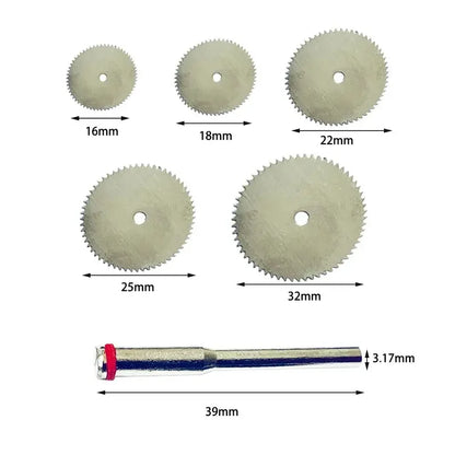 11PCS Set Mini Circular Saw Blades - Stainless Steel Cutting Discs for Wood - Compatible with Rotary Electric Tools